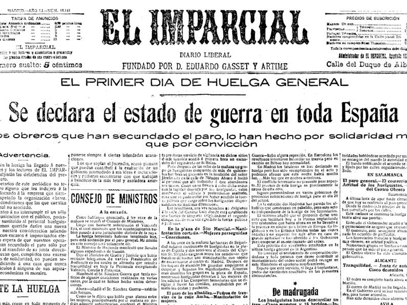 Diseño de 'El Imparcial', uno de los periódicos más influyentes en la España del siglo XX.