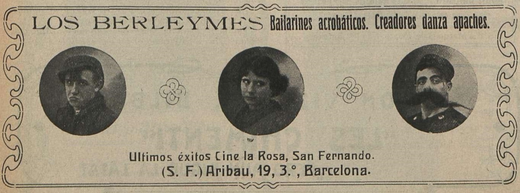 Los Berleymes actuaron por primera vez en 1913, antes de que el Cine La Rosa pasara a ser Cine Salón.