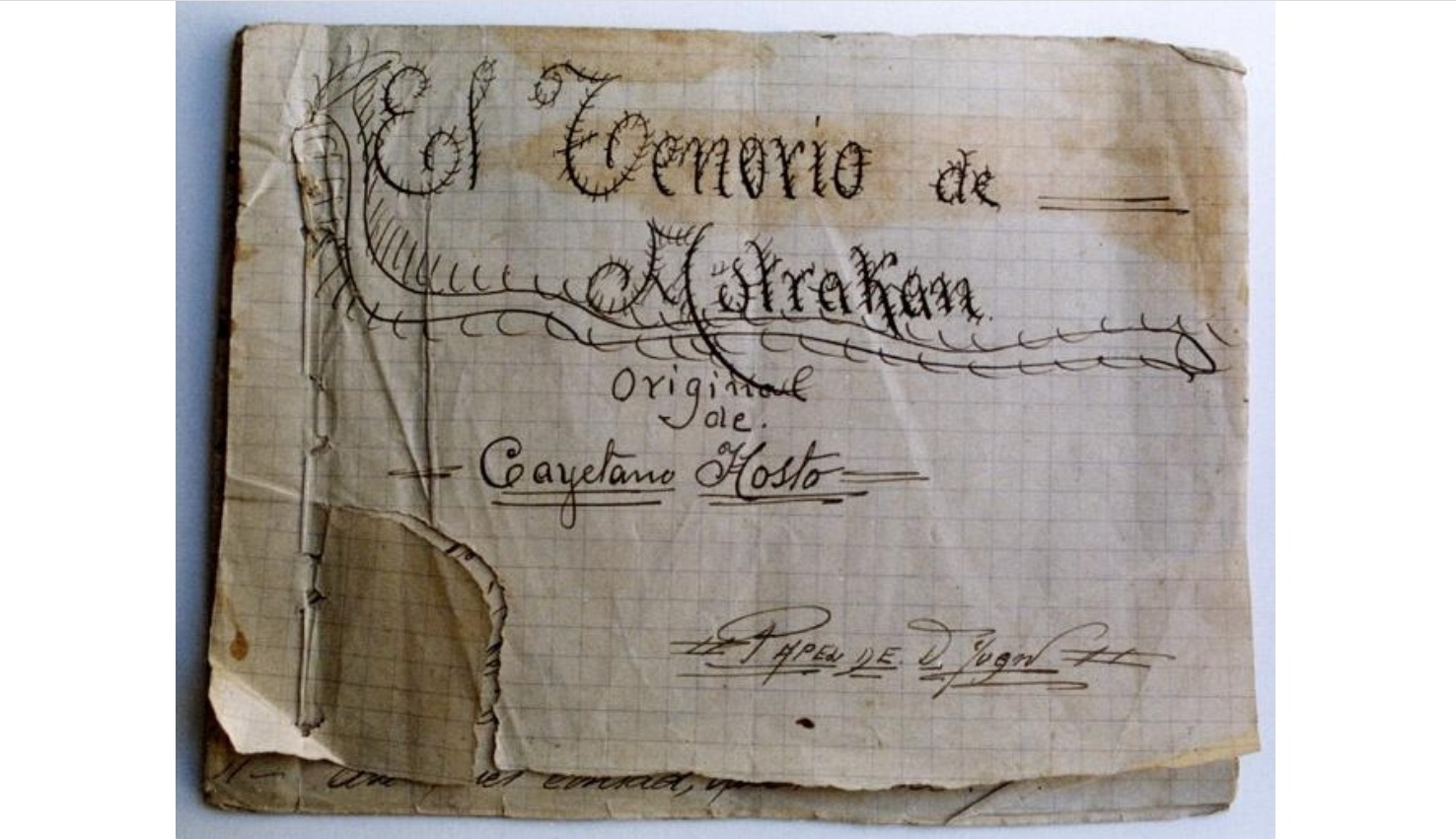 Libreto de El Tenorio de Astrakán. Papel de Don Juan. Museo de Cádiz.