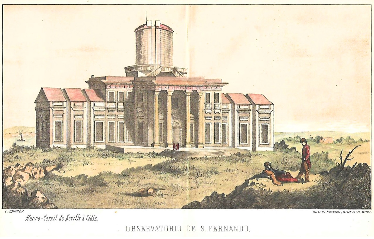 Vista del Observatorio en la época de la inauguración del ferrocarril.